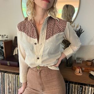 70s western button down